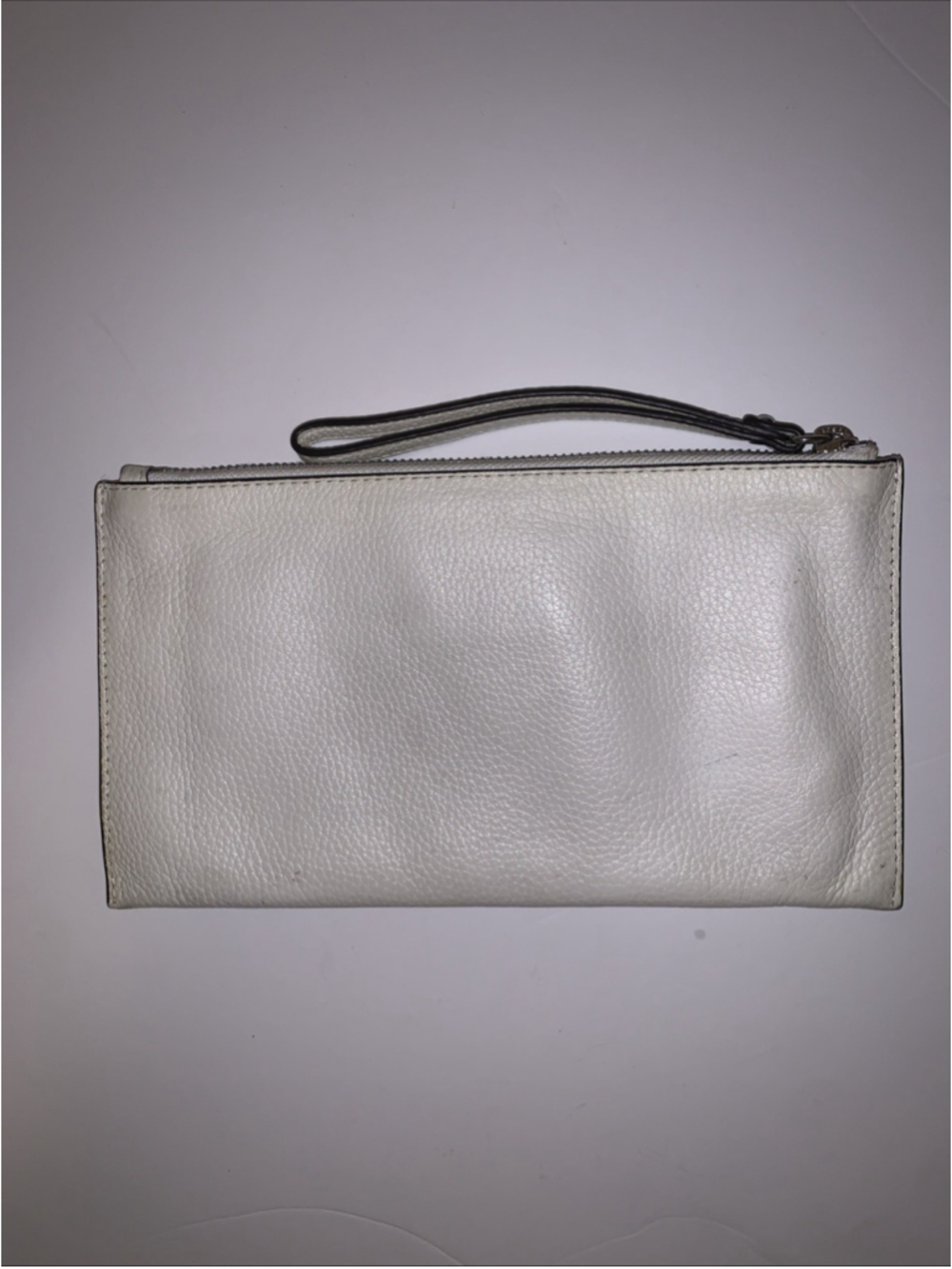MICHAEL KORS Womens WHITE LEATHER WRISTLET Purse Carry Designer Handbag Zipper - Picture 2 of 16